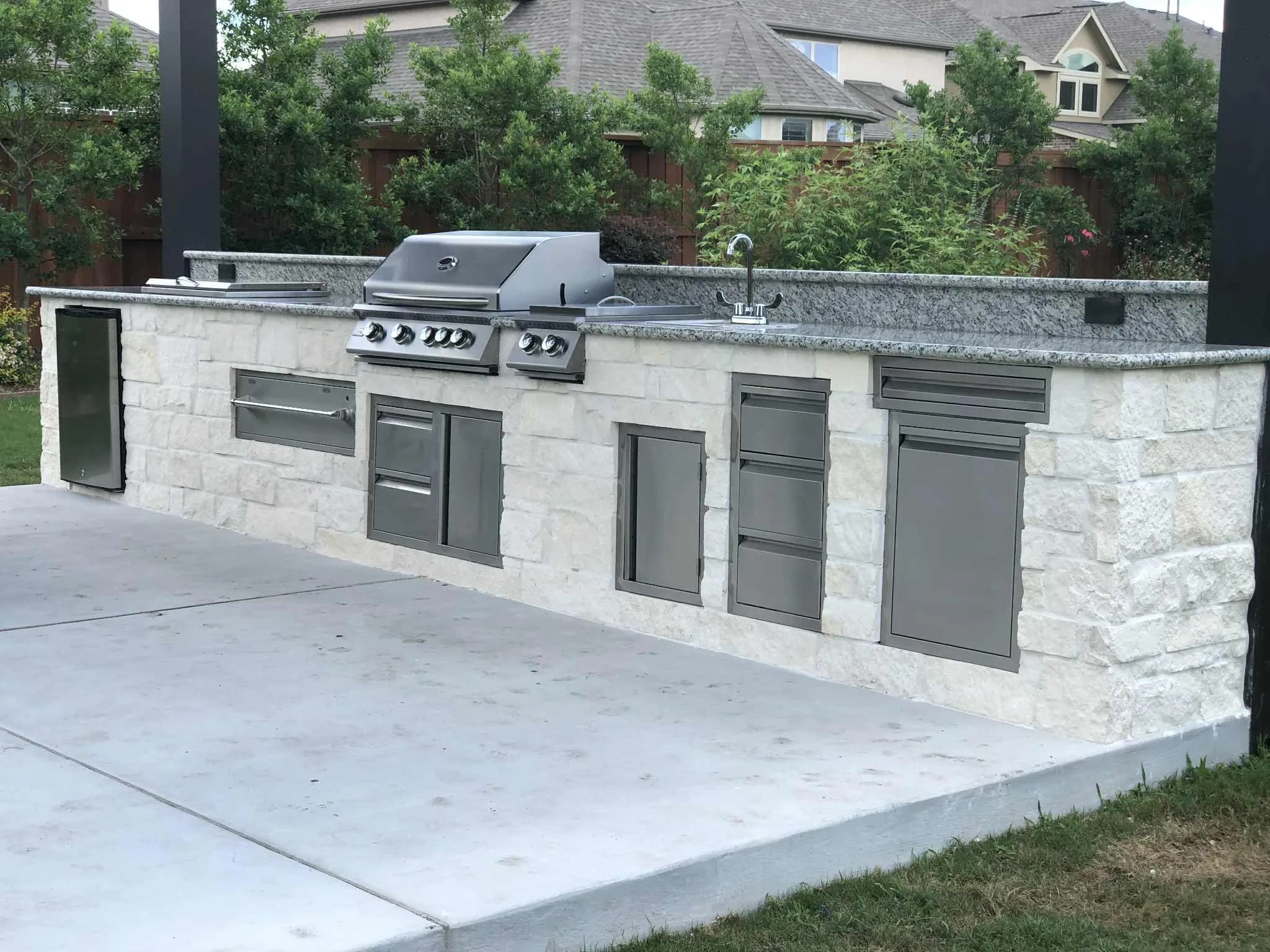 White stone kitchen grill
