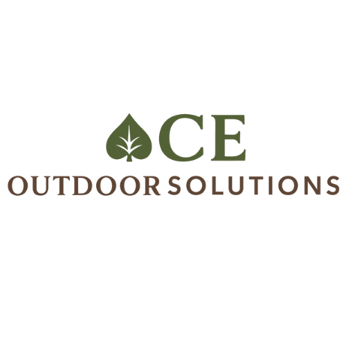 CE Outdoor Solutions logo with green leaf and text in brown and green
